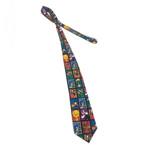 Vintage 90s Looney Tunes Stamp Collection Tie | 1997 Warner Bros Collectible
